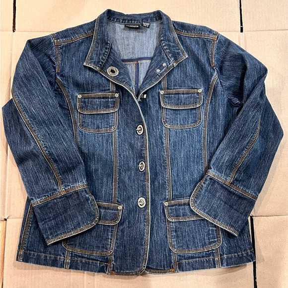 Chico's Jackets & Blazers - Chico's Metal Button Closure Denim Jacket Size Large. (2)